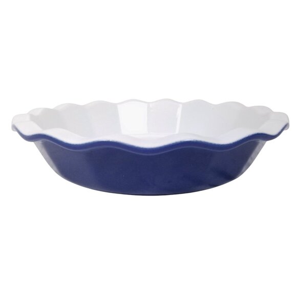 Emile Henry Ruffled Pie Dish Cobalt Blue - Picture 3 of 8